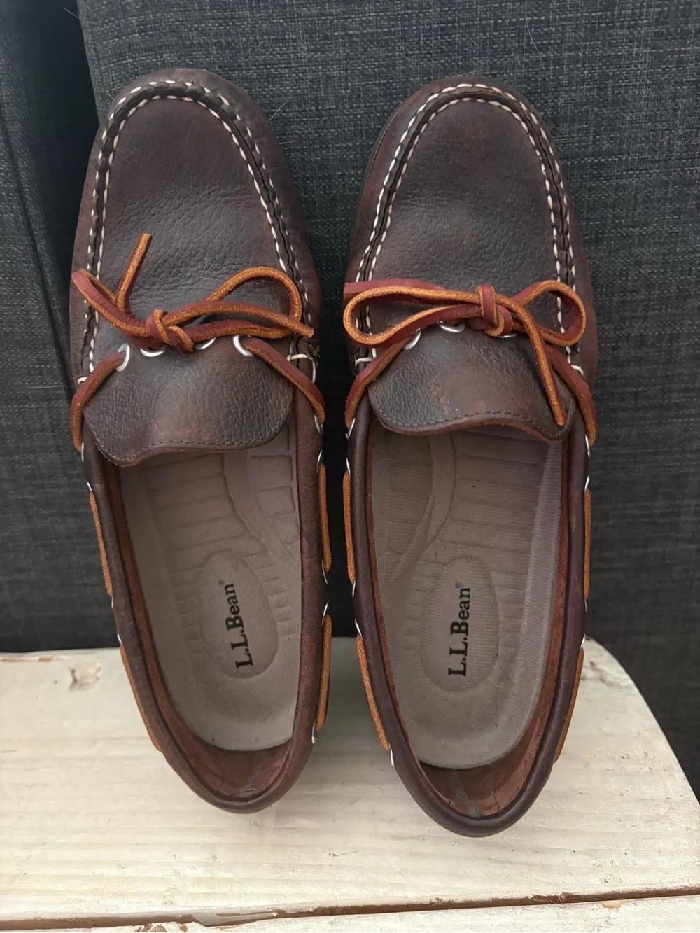 L.L. Bean Women's Handsewn Leather Moccasins, Camp Mocs Dark Brown Size 8.5